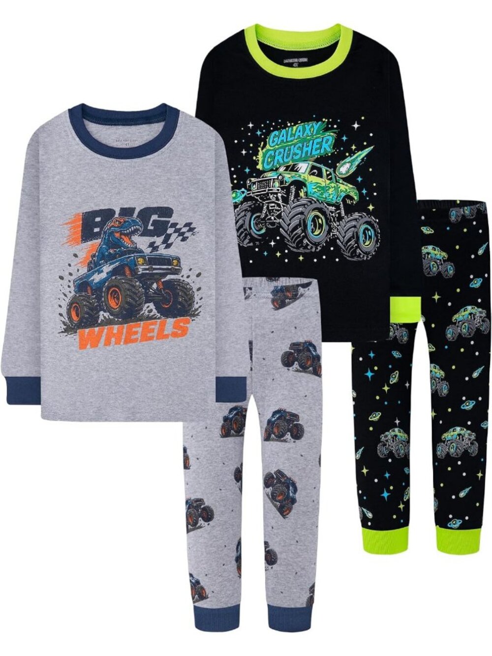 Cozy 4-Piece Boys Cotton Pajama Set | Long Sleeve Sleepwear | 18 Months-12 Years